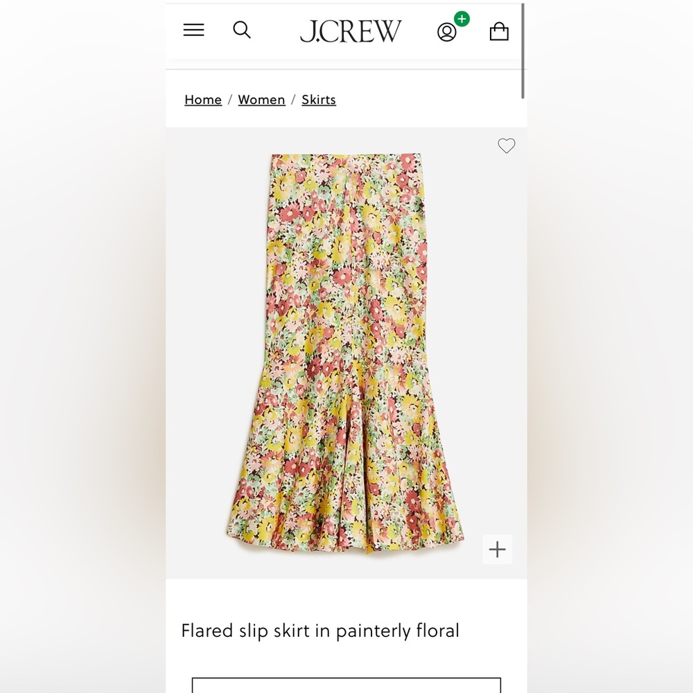 J.Crew Flared slip skirt in painterly floral